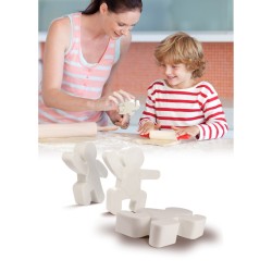 Cortador de galletas multiposicin Mueco de nieve puzzle (11 cm). n4