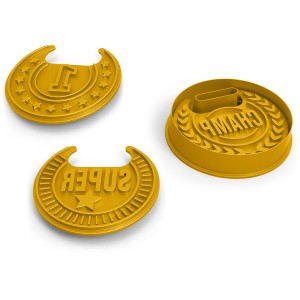 3 Cortadores de galletas medalla con relieve