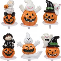 6 palillos de calabaza de Halloween 3D de plástico