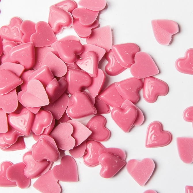 Bolsa de 50g Corazones de Chocolate Rosa 