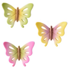 3 Mariposas 3D multicolores (3,5 cm) - Azcar