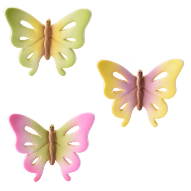 3 Mariposas 3D multicolores (3, 5 cm) - Azcar 
