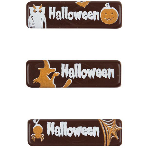 3 Mini Obleas Halloween Chocolate Negro (4 cm) 