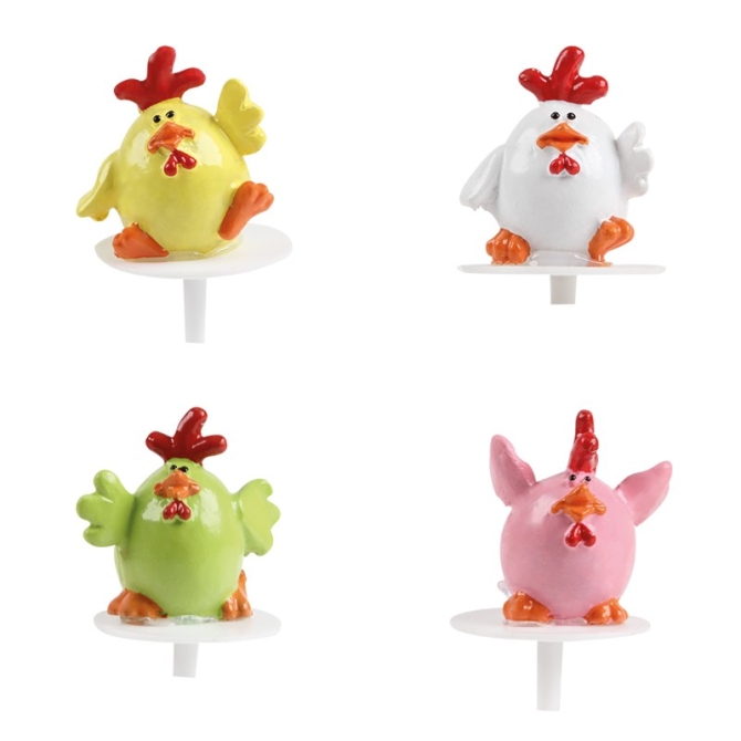 4 Picos Pollos 4 colores - Plstico 