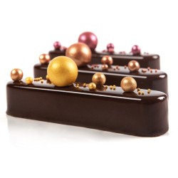 2 Pequeñas Bolas Navidad 3D Bronce (2, 2 cm) - Chocolate. n°1