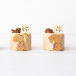 3 conejitos de pascua planos (4, 5 cm) - Chocolate blanco. n1