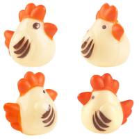 4 Gallinas 3D - Chocolate Blanco (3,5 cm)