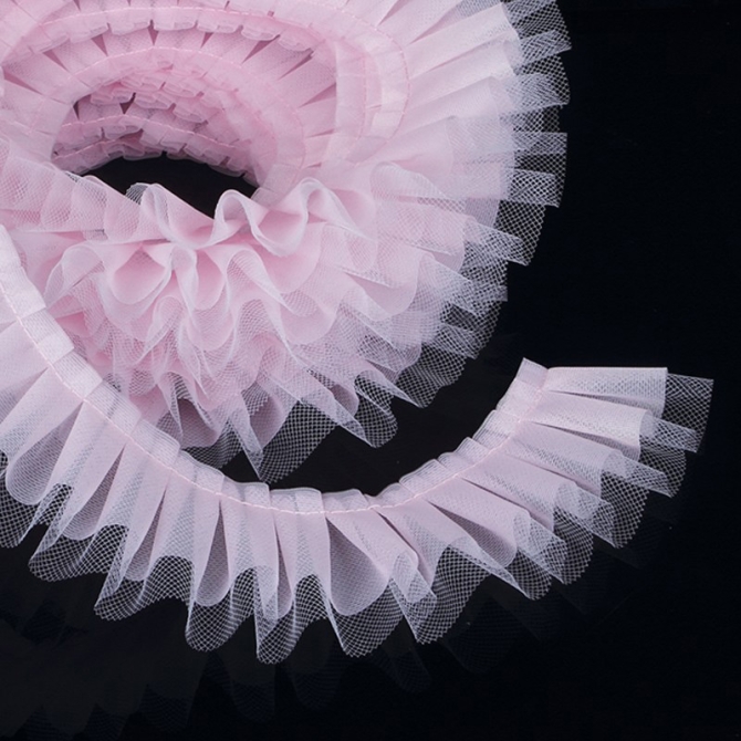 Cinta Contorno Tarta Tul Rosa - 1 m 
