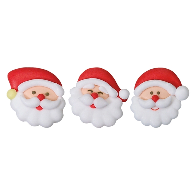 3 Cabezas de Pap Noel 2, 5 cm - Azcar 