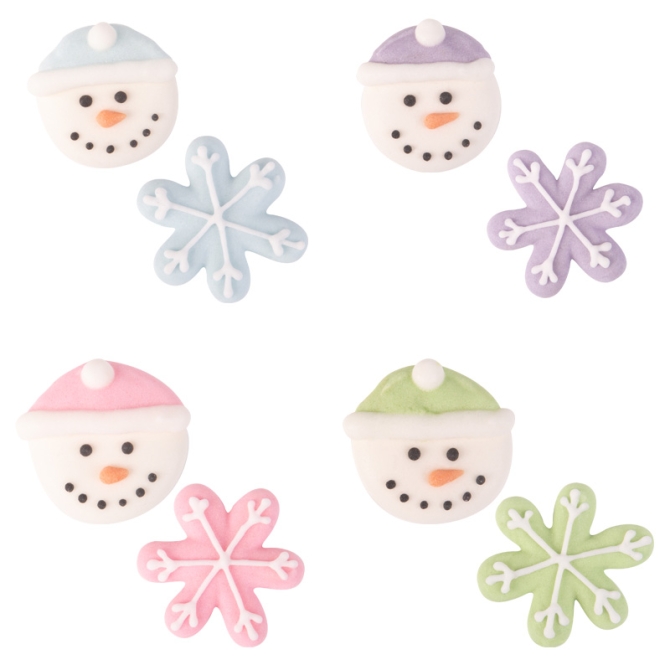 Surtidos Mueco de Nieve y Copos de Nieve (2, 5 cm) - Azcar 