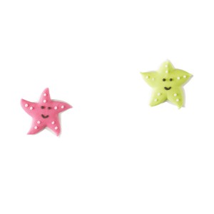 2 Estrellas Decorativas Rosa/Verde - Azcar