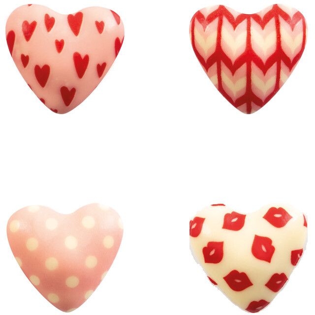 4 Corazn 2D 3 cm - Chocolate Blanco 