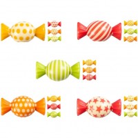 4 Caramelos 2D de Colores (4 cm) - Chocolate Blanco