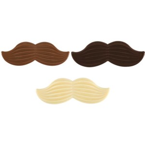 3 Bigotes (5 cm) - Chocolate negro/con leche/blanco