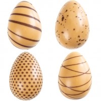 4 Huevos 3D Estampados Pequeos (3,8 cm) - Chocolate Caramelo