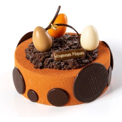 3 Huevos 3D Pequeos Blanca,  Naranja y Camello (3, 8 cm) - Chocolate Blanco. n1