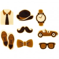 Surtido de 8 adornos Happy Father's Day - Chocolate blanco