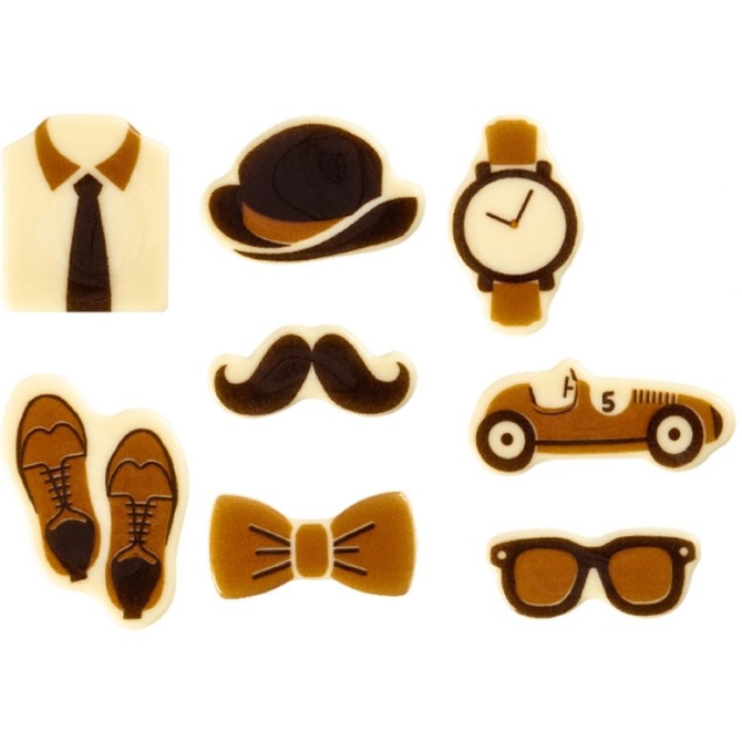Surtido de 8 adornos Happy Father s Day - Chocolate blanco 