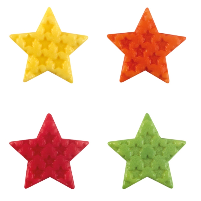 4 Estrellas en Relieve de Colores - Chocolate Blanco 