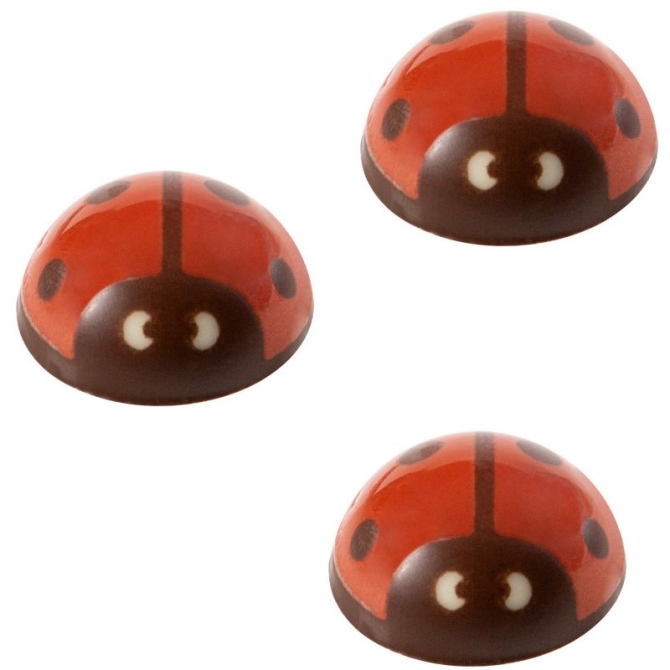3 Mariquitas (, 2, 2 cm) - Chocolate blanco 