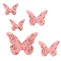 Surtido de 5 Mariposas Rosas (2,8 cm) - Chocolate Blanco