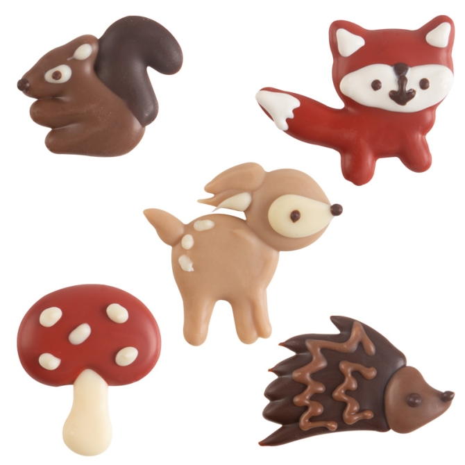 4 Decoraciones de Bosque - Chocolate 