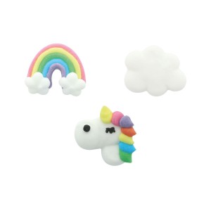 3 Decoraciones Unicornio (2 cm) - Azcar