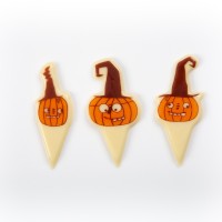 3 pas de cabeza de calabaza (5,5 cm) - Chocolate blanco