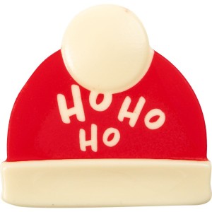 2 Puntas de Tronco de Gorro Navideo HO-HO-HO 8 cm - Chocolate Blanco
