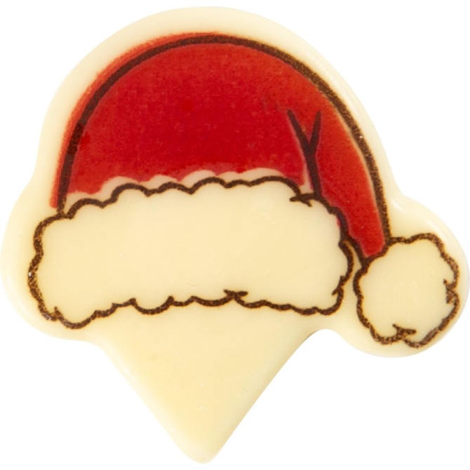 2 Pas Gorro de Pap Noel 3, 5 cm - Chocolate Blanco 