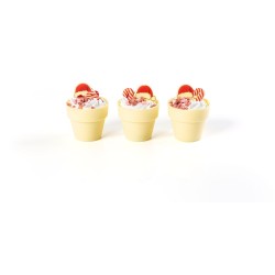 2 Pas Gorro de Pap Noel 3, 5 cm - Chocolate Blanco. n1