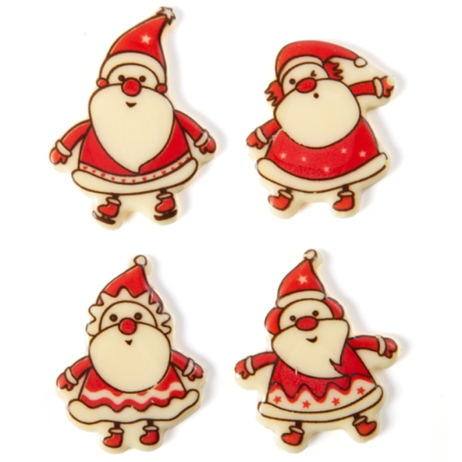 4 Pap Noel (4, 5 cm) - Chocolate Blanco 
