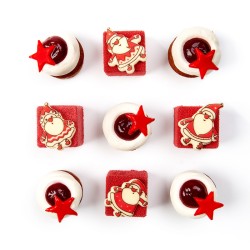 4 Pap Noel (4, 5 cm) - Chocolate Blanco. n1