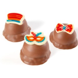 5 Decoraciones de Carnaval (3, 5 cm) - Chocolate Blanco. n°1