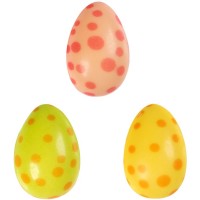 3 Huevos 3D con Puntos (3,8cm) - Chocolate Blanco