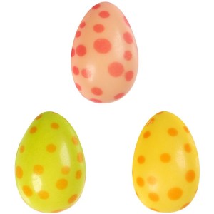 3 Huevos 3D con Puntos (3,8cm) - Chocolate Blanco