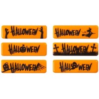 5 Obleas Halloween Naranja 4,5 cm - Chocolate Blanco
