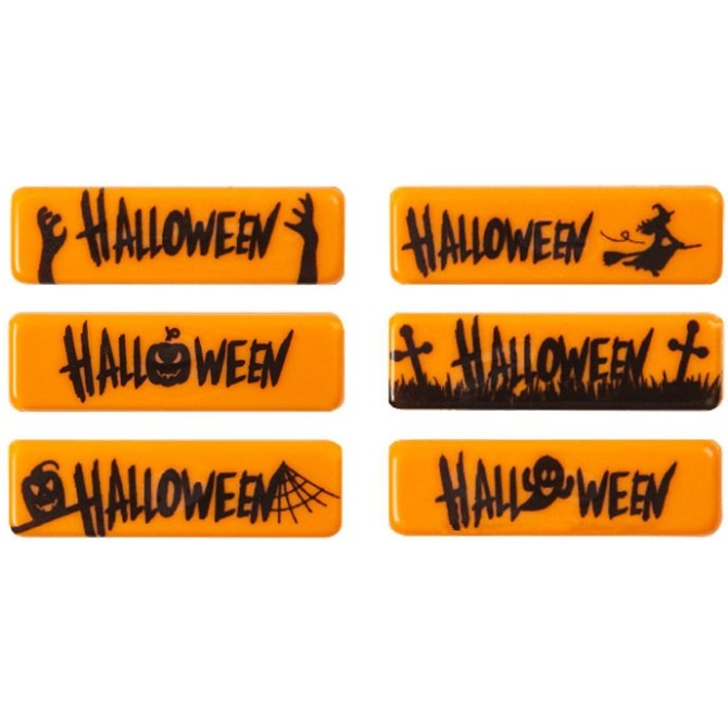 5 Obleas Halloween Naranja 4, 5 cm - Chocolate Blanco 
