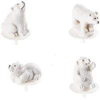 2 púas de oso de nieve - Resina