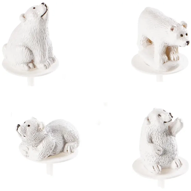 2 pas de oso de nieve - Resina 