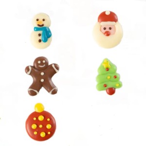 Surtido de 6 Adornos Navide�os - Chocolate Blanco