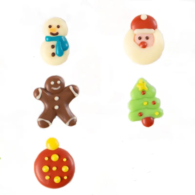 Surtido de 6 Adornos Navideños - Chocolate Blanco