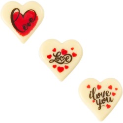 4 Corazones de Amor (3 cm) - Chocolate Blanco. n2