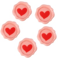 5 Sellos de Corazn ( 3 cm) - Chocolate Blanco