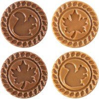 2 Decoraciones de Otoo  3,8 cm  Chocolate