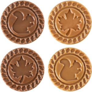 2 Decoraciones de Otoo  3,8 cm  Chocolate