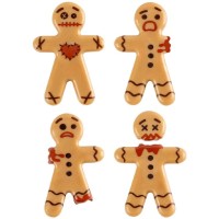 4 terrorficos hombrecitos de jengibre de Halloween de 4,4 cm - Chocolate