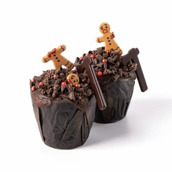 4 terrorficos hombrecitos de jengibre de Halloween de 4, 4 cm - Chocolate. n1