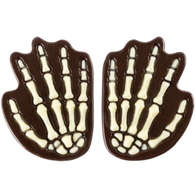 2 Manos de Esqueleto 4, 9 cm - Chocolate 