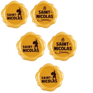 5 sellos Felices Fiestas 3 cm - Chocolate Blanco